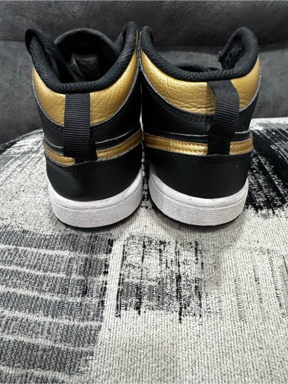Nike Kids Black and Gold High-Top Sneakers